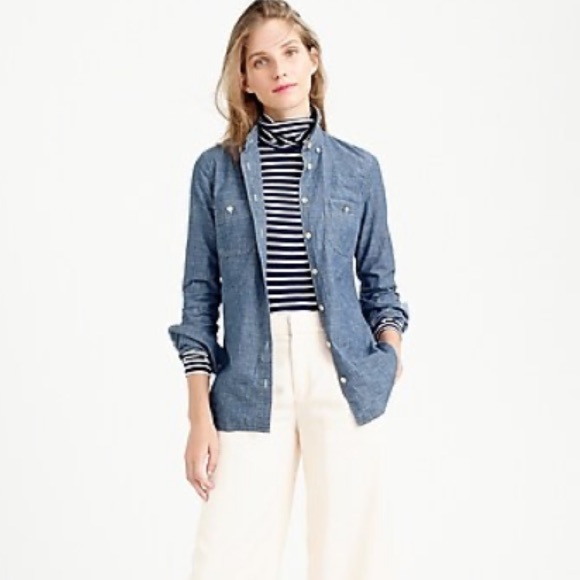 J. Crew Tops - J. Crew Selvedge Button Up Chambray Shirt